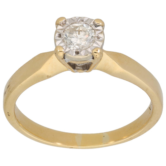 18ct Gold 0.25ct Diamond Solitaire Ring Size M