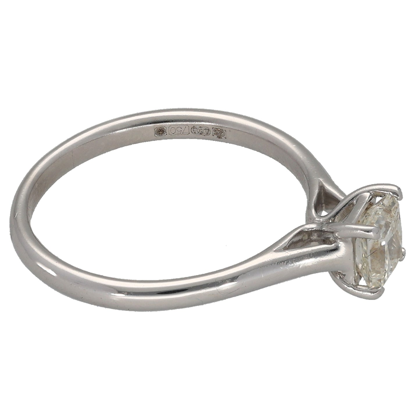18ct White Gold 0.50ct Diamond Solitaire Ring Size K