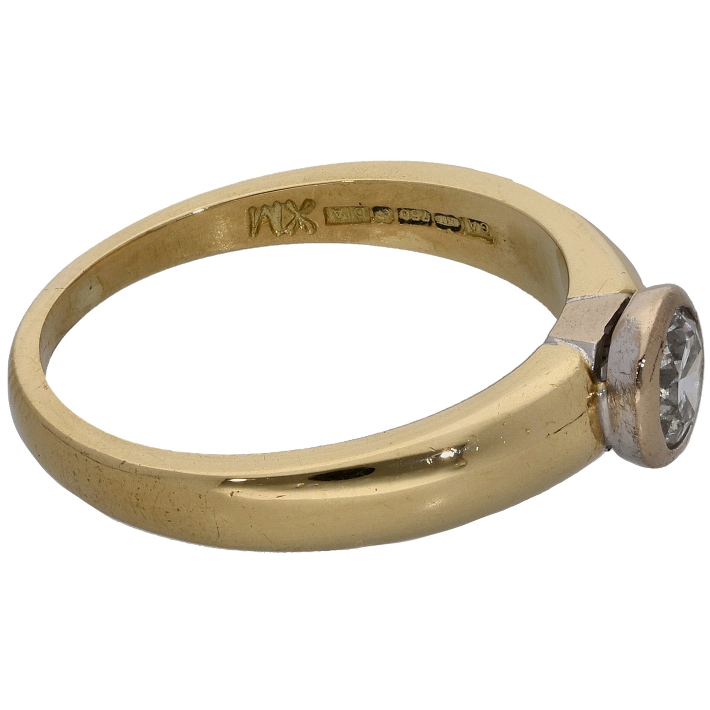 18ct Gold 0.50ct Diamond Solitaire Ring Size M