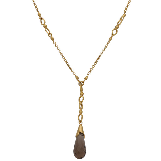 9ct Gold Smoky Quartz Fancy Necklace 16"