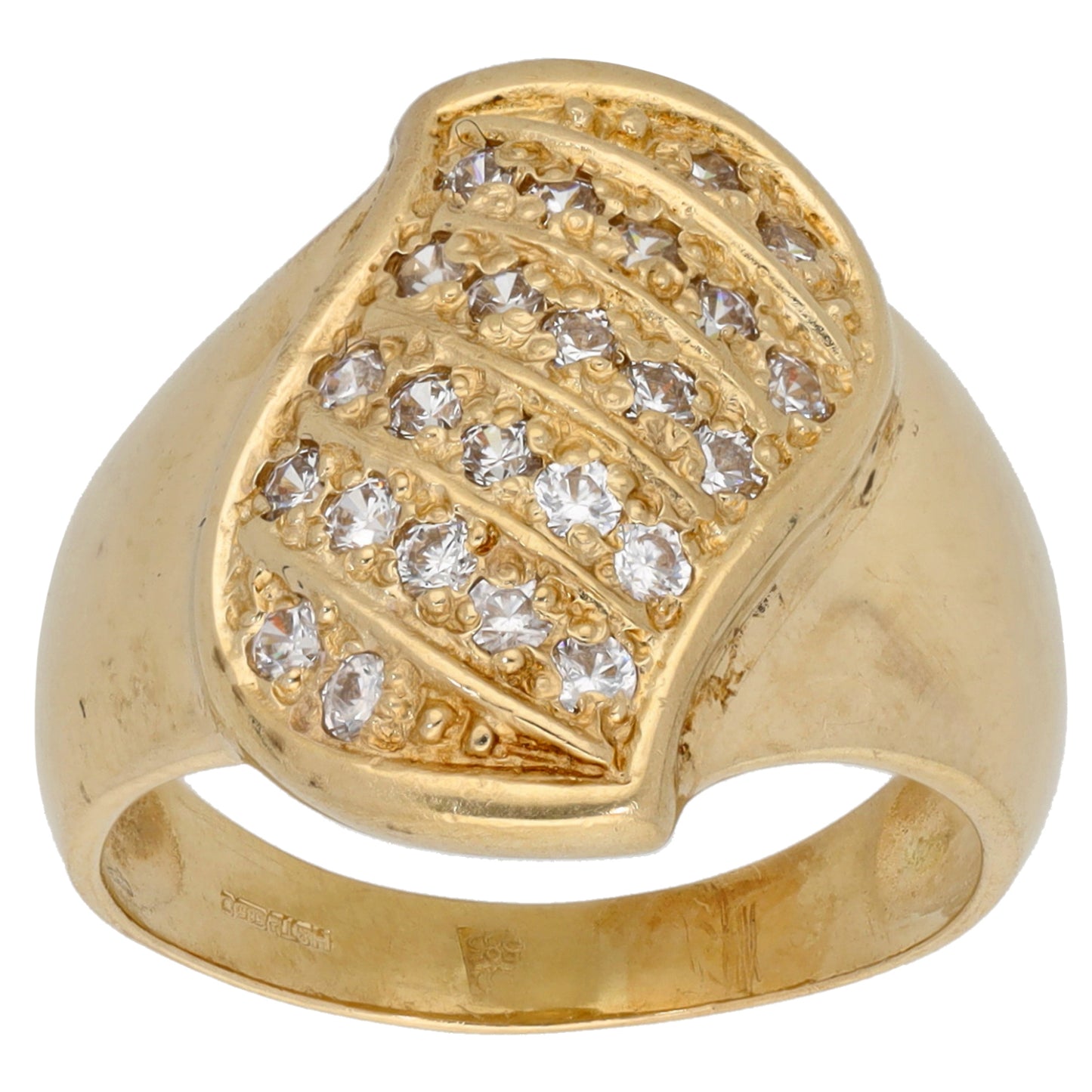 14ct Gold Cubic Zirconia Alternative Ring Size O