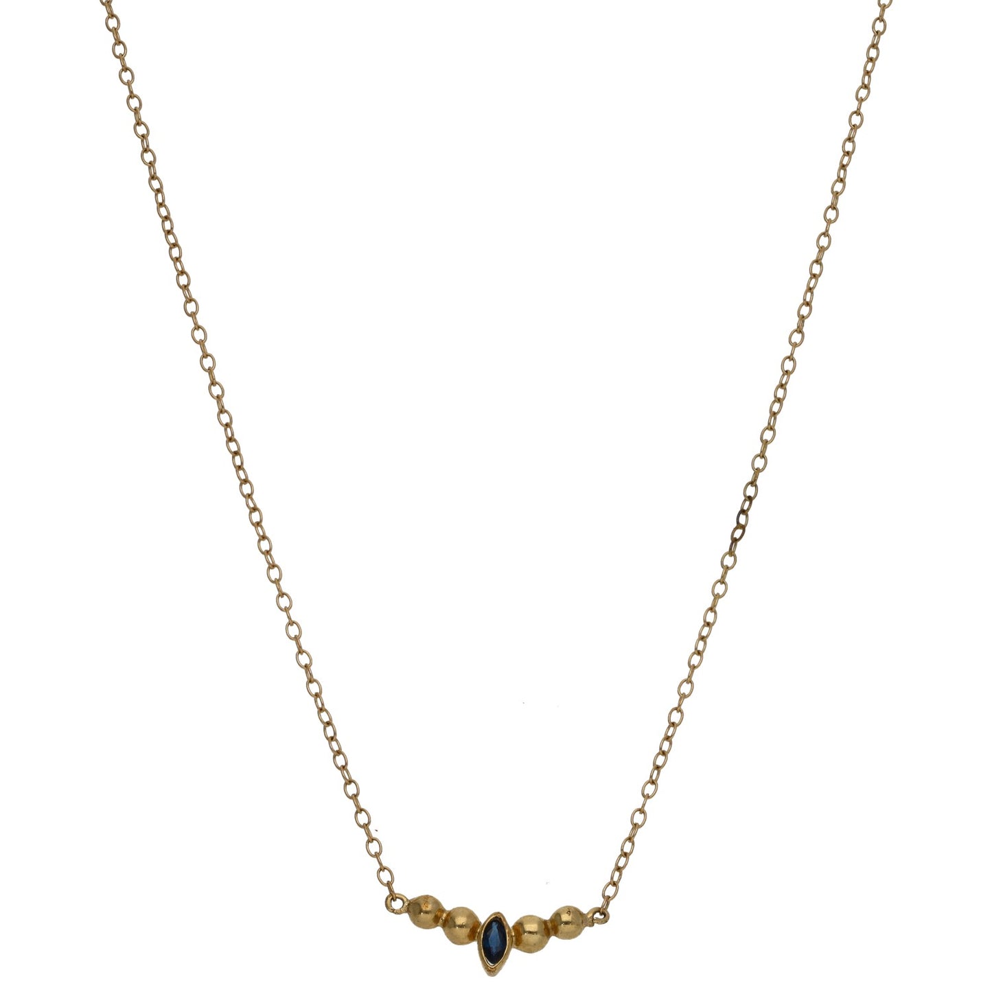 9ct Gold Sapphire Fancy Necklace 16"