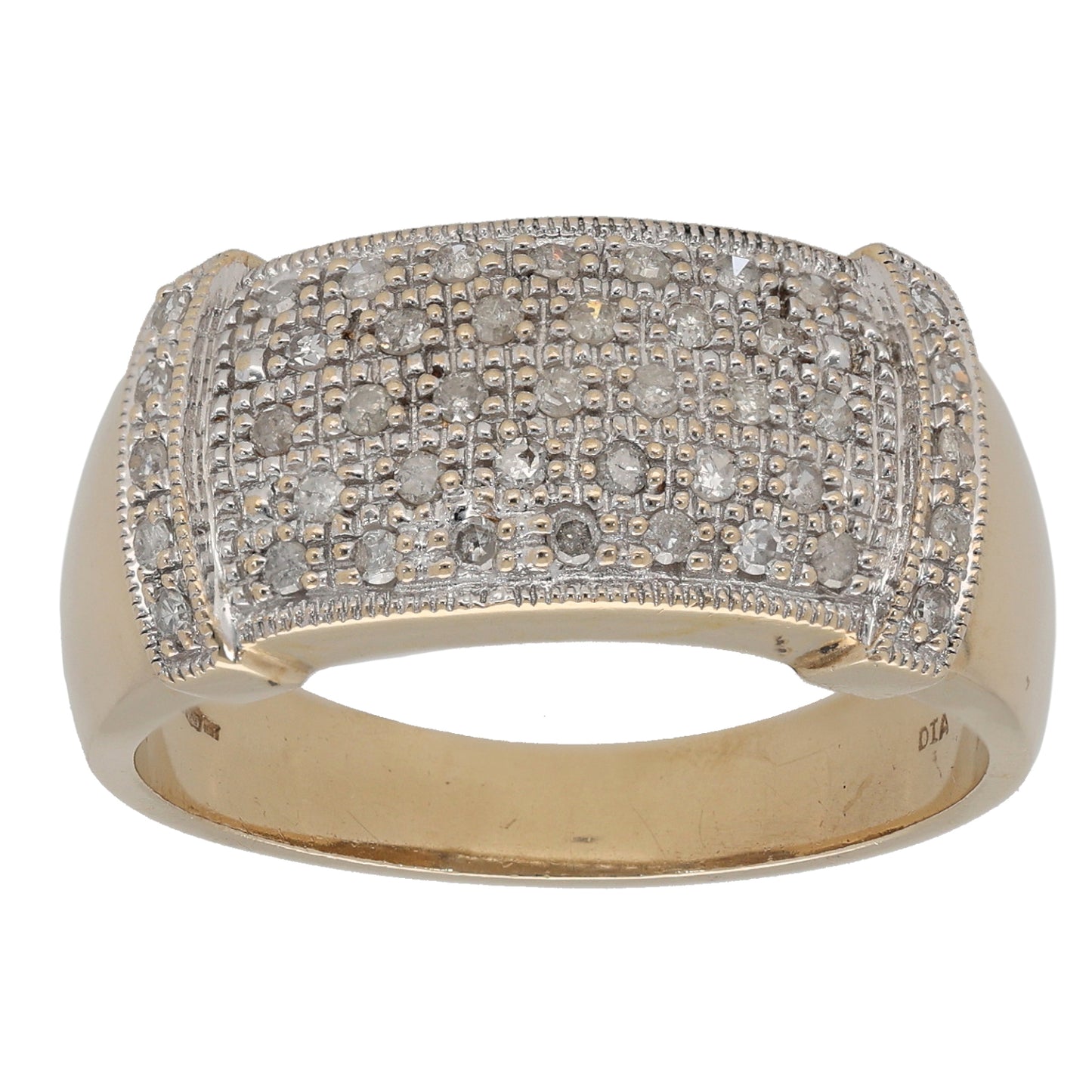 9ct Gold 0.50ct Diamond Dress/Cocktail Ring Size X