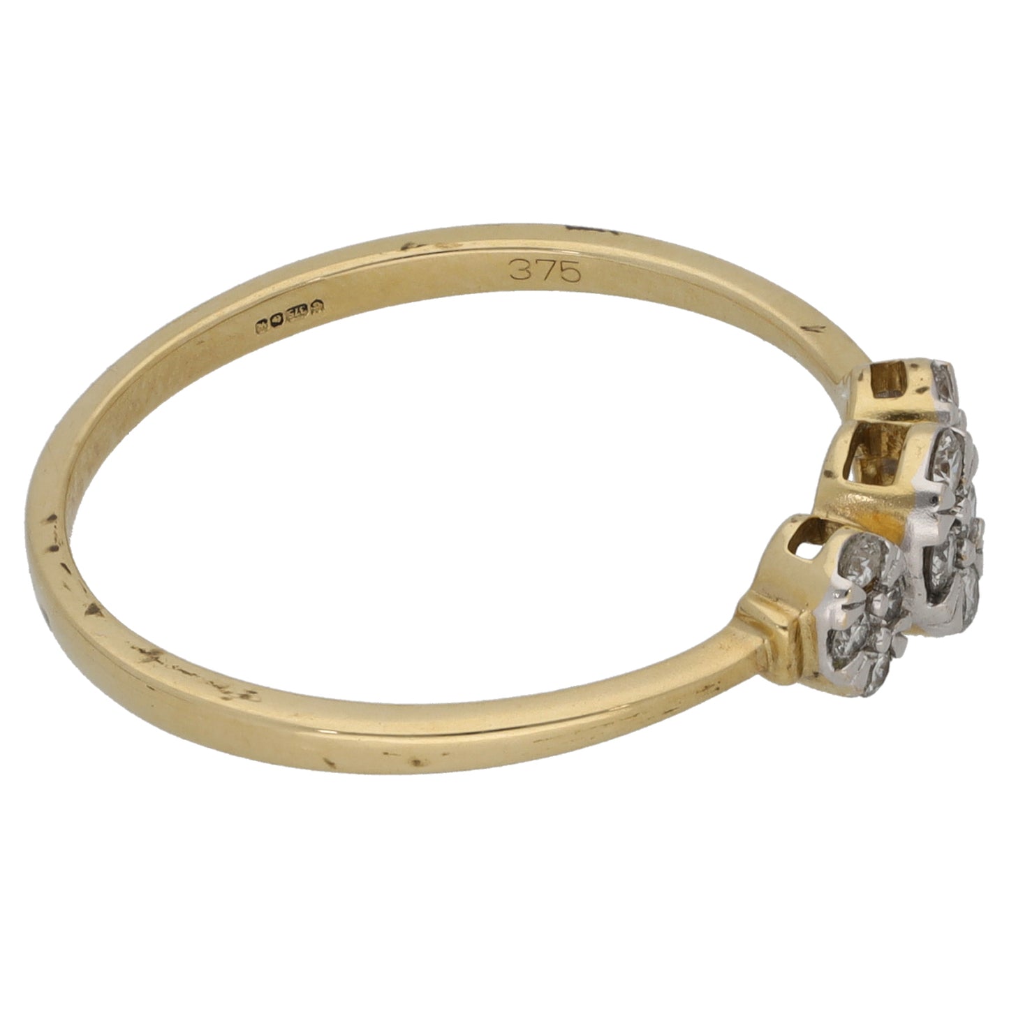 9ct Gold 0.16ct Diamond Dress/Cocktail Ring Size R