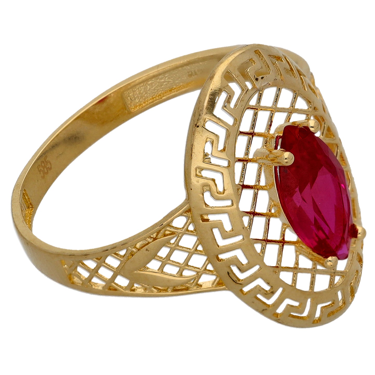 14ct Gold Imitation Gem Dress/Cocktail Ring Size R