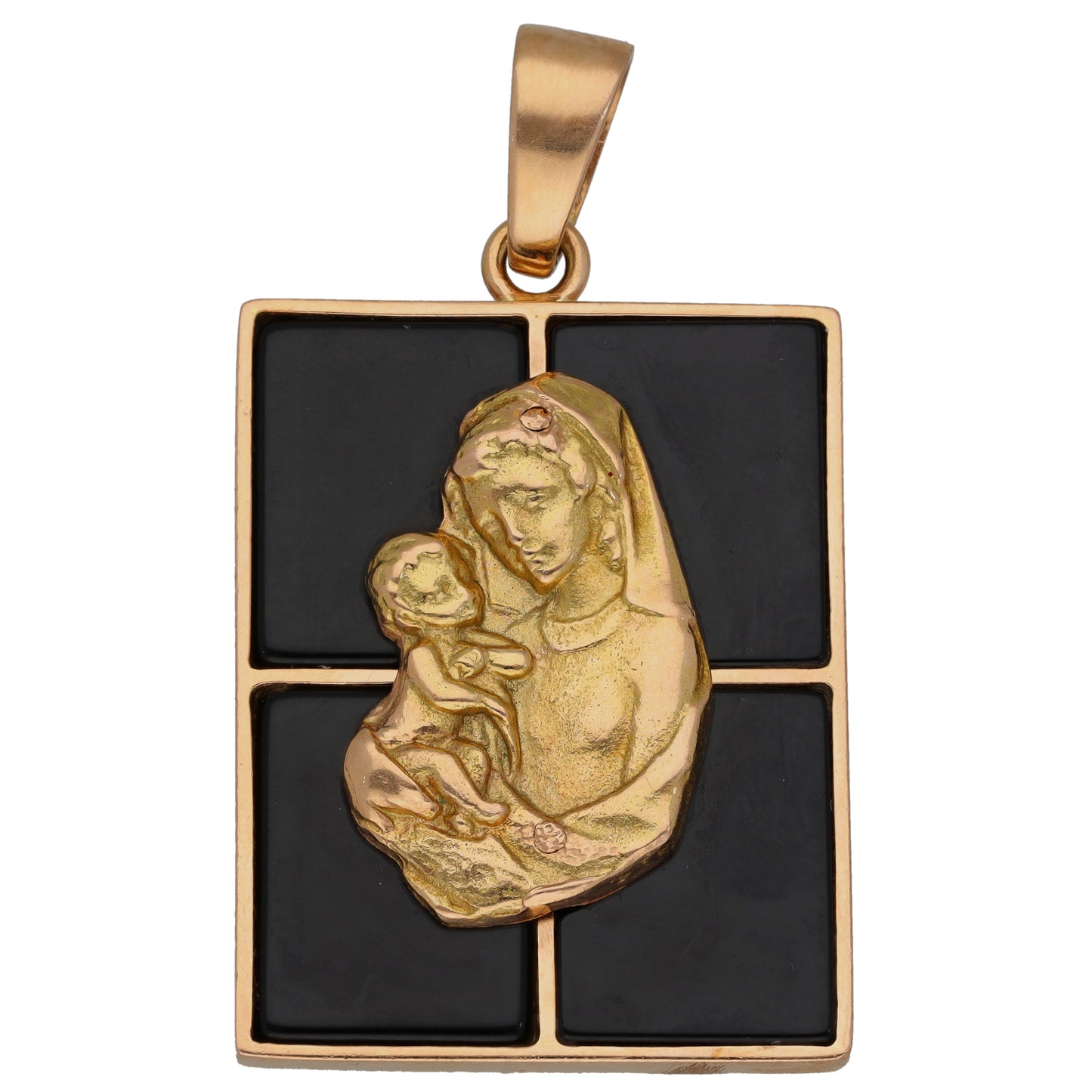 14ct Gold Onyx Mary Pendant