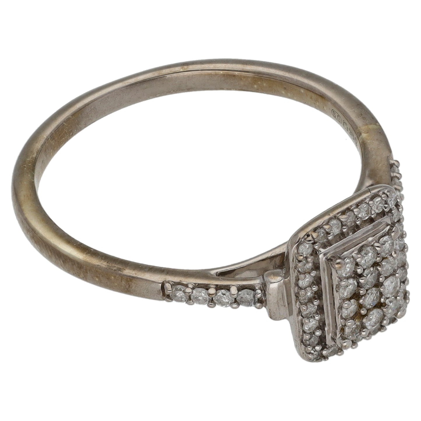 9ct White Gold 0.20ct Diamond Dress/Cocktail Ring Size N