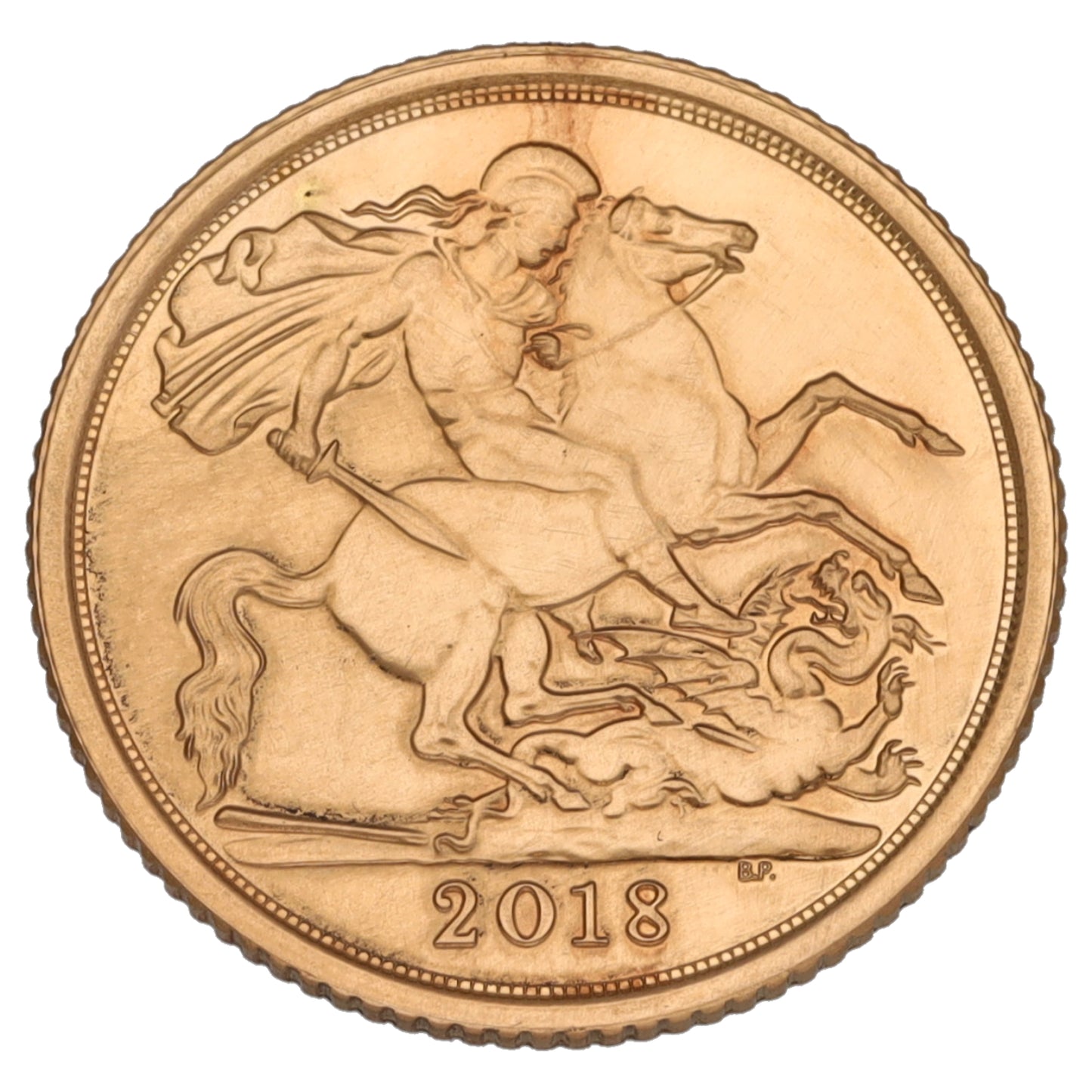 22ct Gold Queen Elizabeth II Half Sovereign Coin 2018