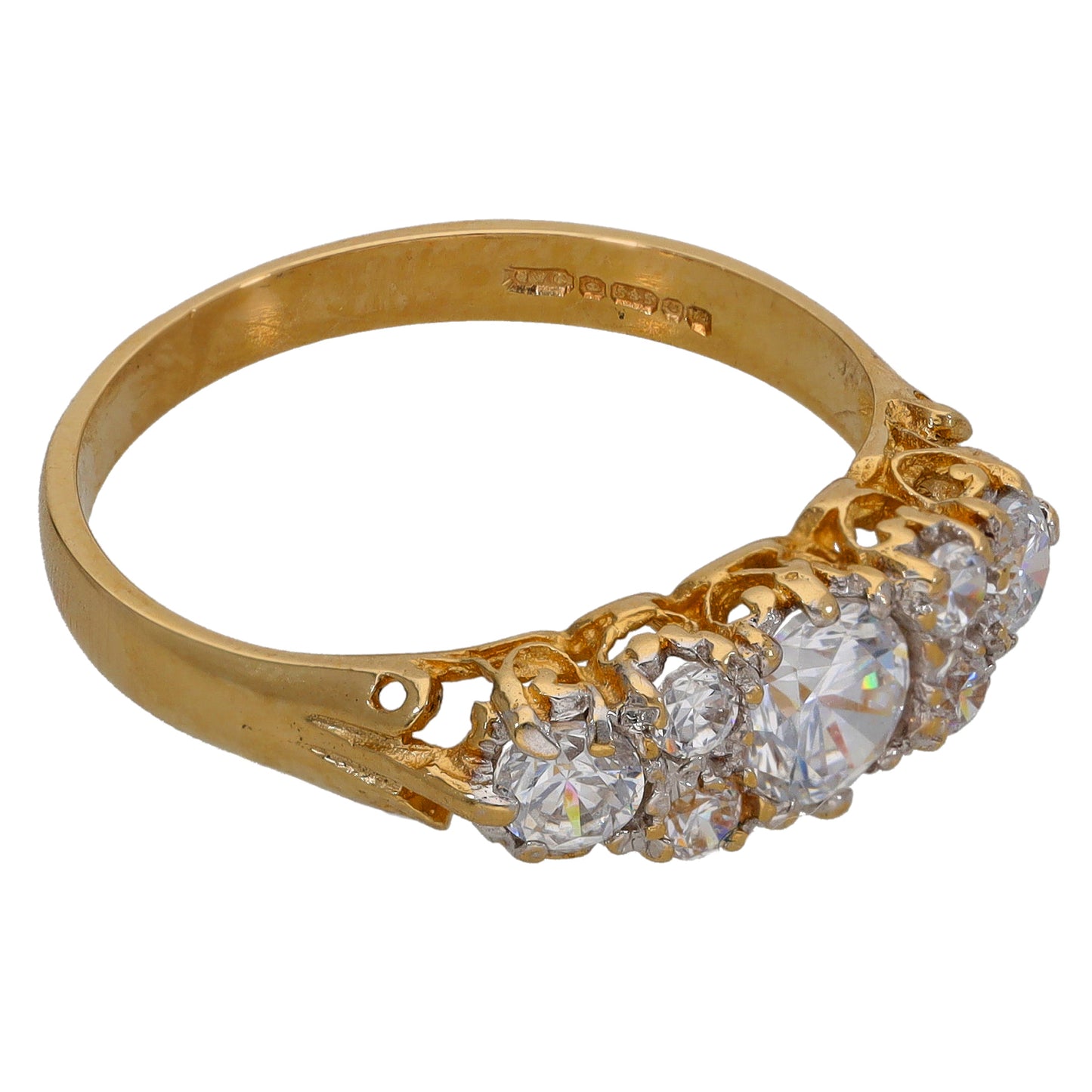 14ct Gold Cubic Zirconia Half Eternity Ring Size R