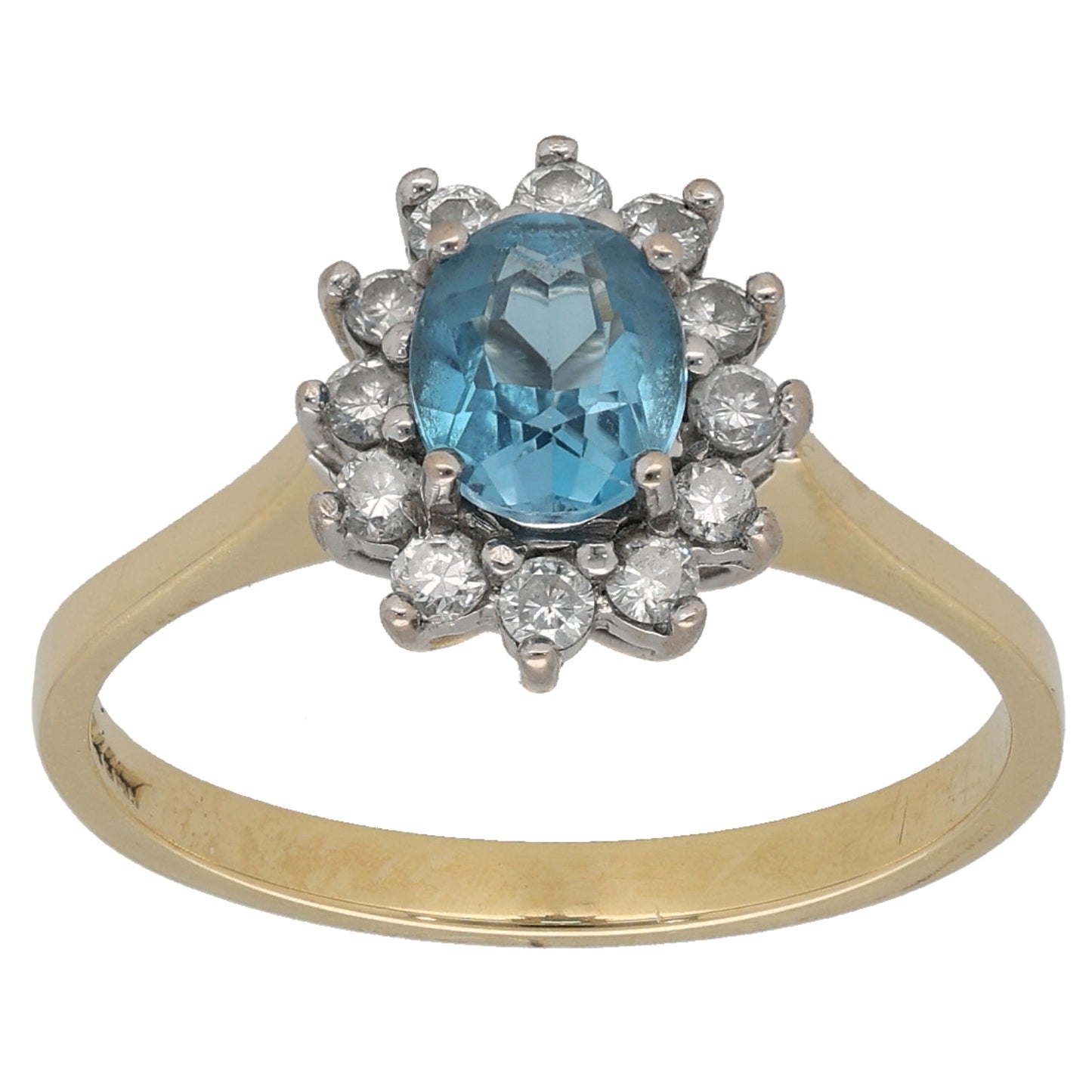 18ct Gold 0.24ct Diamond & Topaz Dress/Cocktail Ring Size M