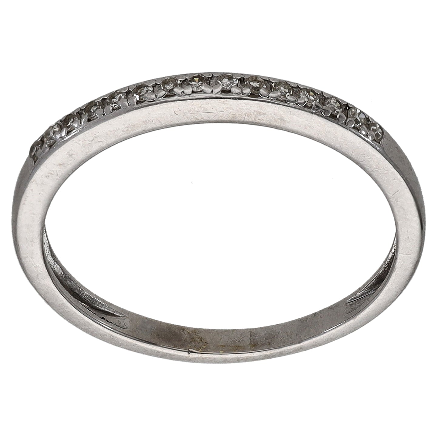 9ct White Gold 0.075ct Diamond Eternity Ring Size Q