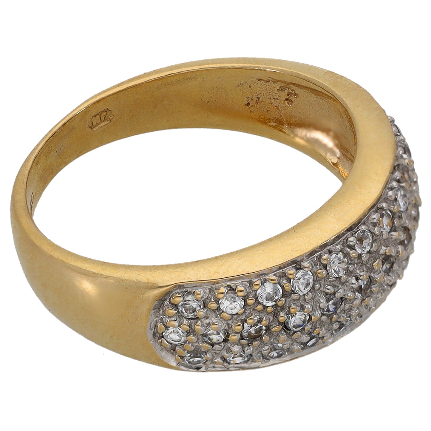 9ct Gold Cubic Zirconia Dress/Cocktail Ring Size L