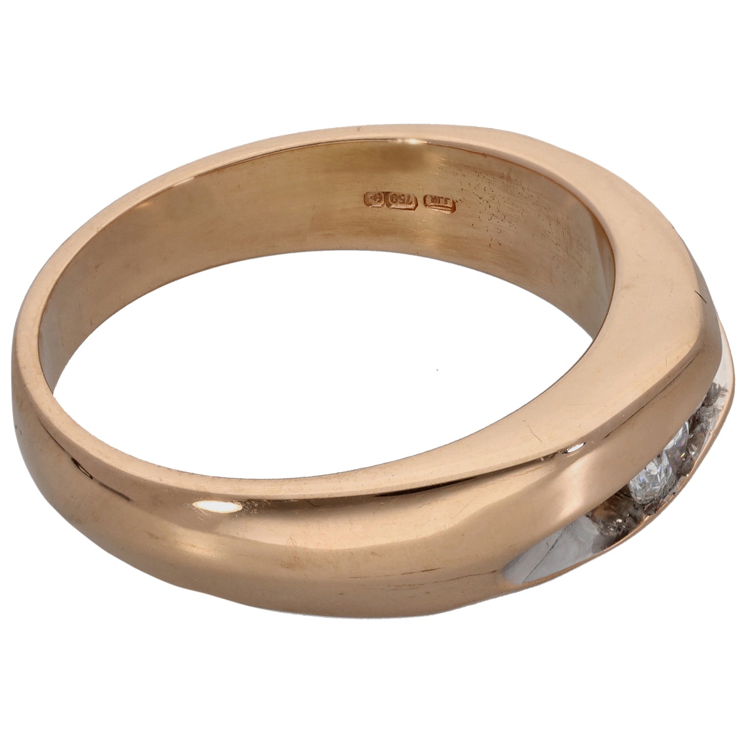 18ct Gold 0.60ct Diamond Three Stone Ring Size W