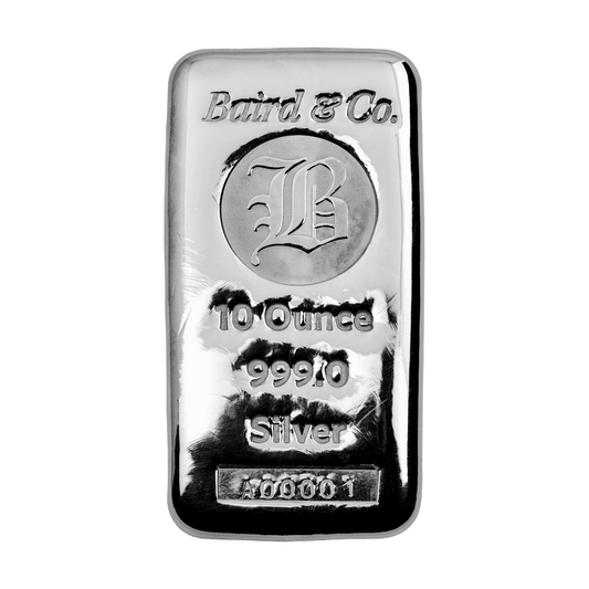 New Baird & Co Fine Silver 10oz Cast Bar
