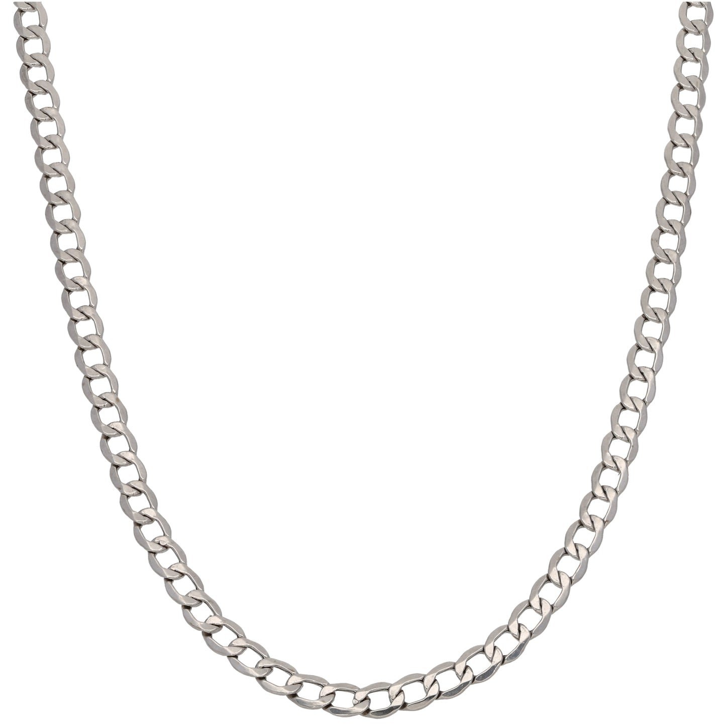 9ct White Gold Curb Chain 18"