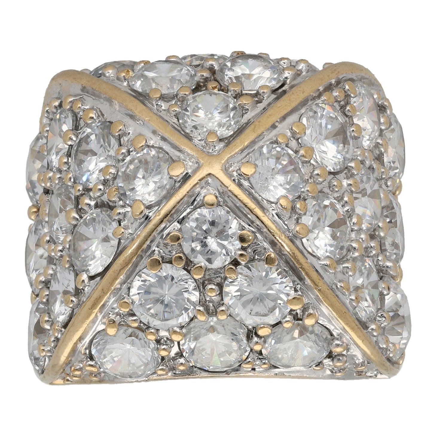 9ct Gold Cubic Zirconia Alternative Ring Size P