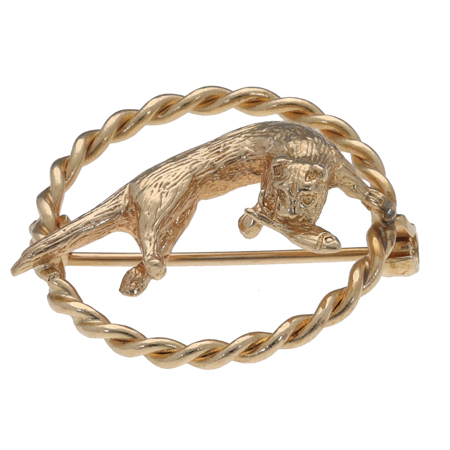 9ct Gold Cat Brooch