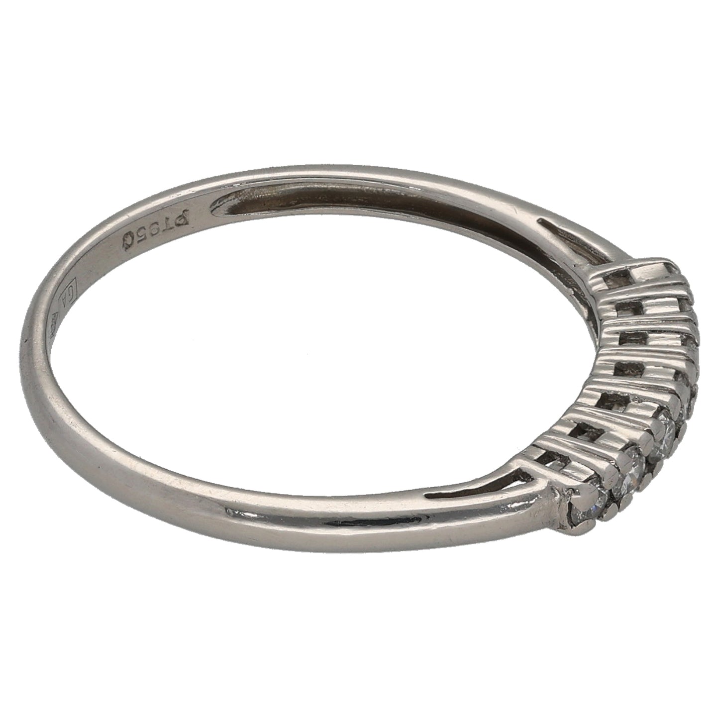 Platinum 0.15ct Diamond Half Eternity Ring Size P
