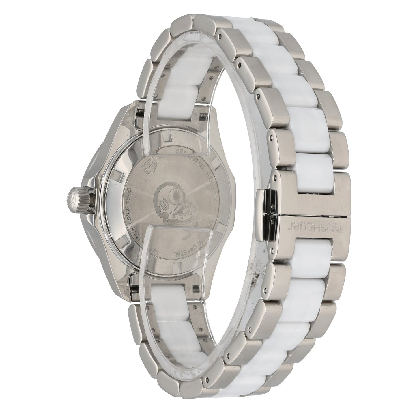 Tag Heuer Aquaracer WAY131D, White Dial, Stainless Steel & Ceramic, Rear Angle Image
