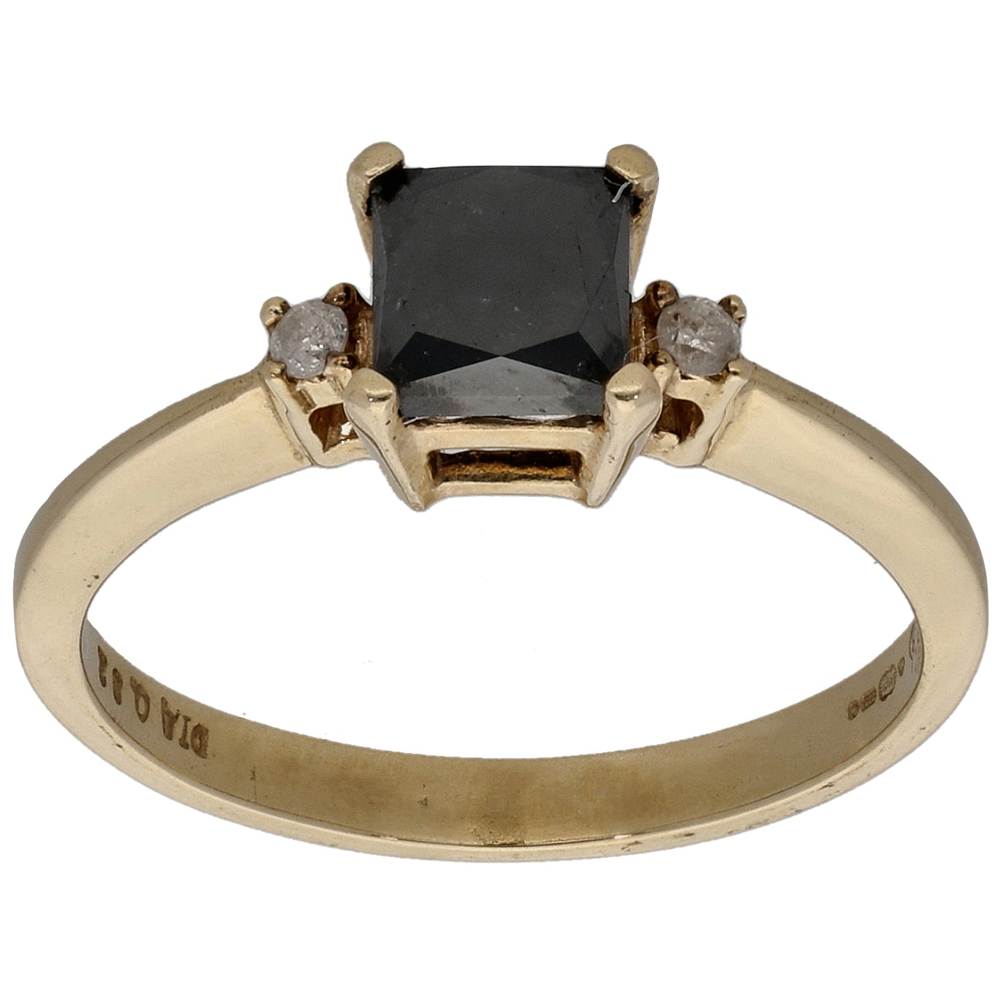 9ct Gold 0.02ct Diamond & Sapphire Trilogy Ring Size L