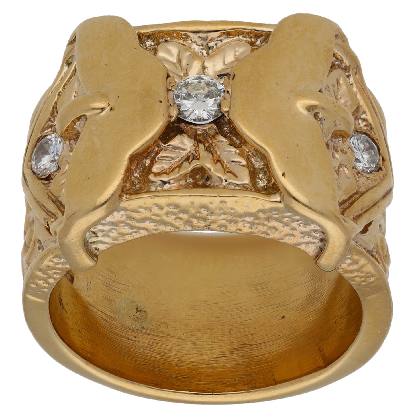 9ct Gold 0.55ct Diamond Buckle Ring Size Z