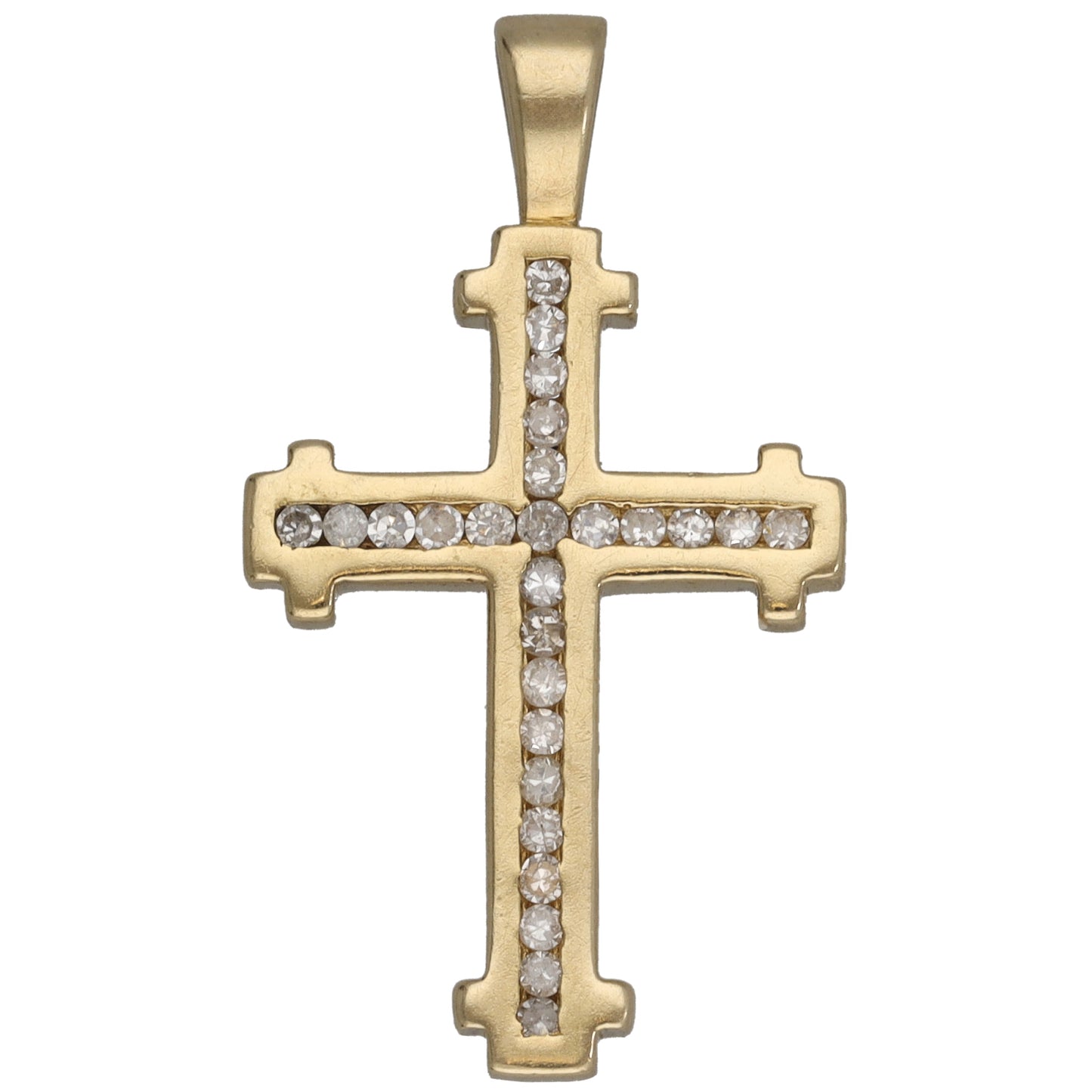 9ct Gold 0.26ct Diamond Cross Pendant