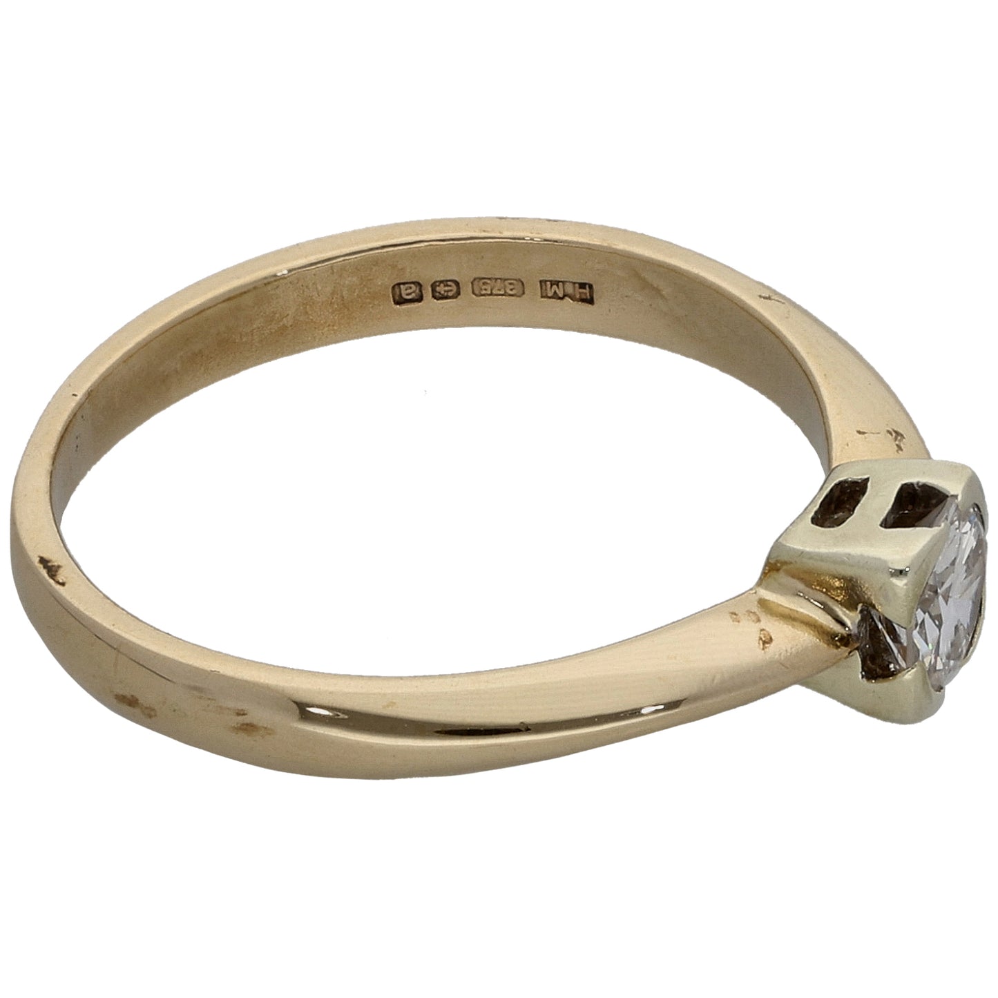 9ct Gold 0.30ct Diamond Solitaire Ring Size M