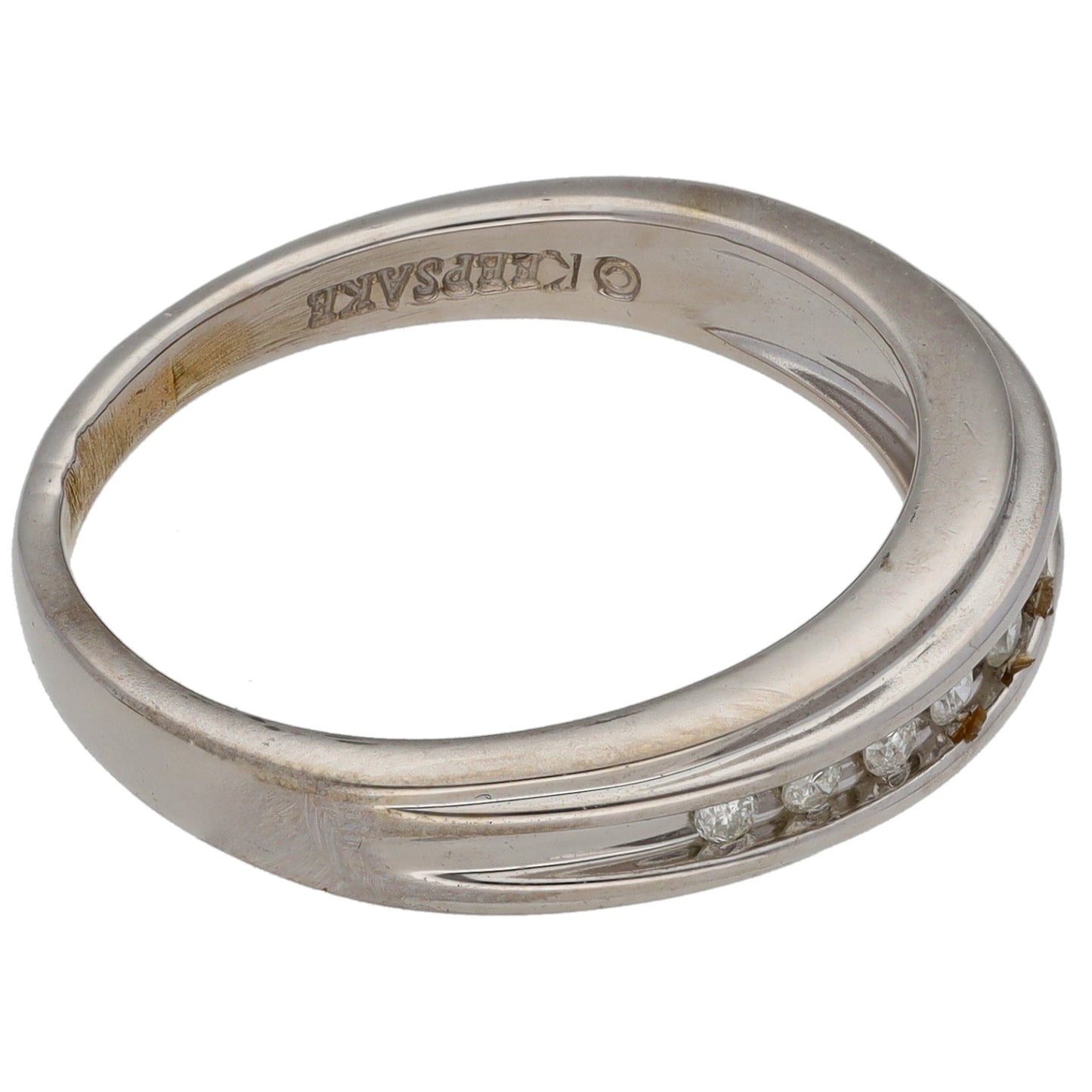 14ct Gold 0.18ct Diamond Half Eternity Ring Size P