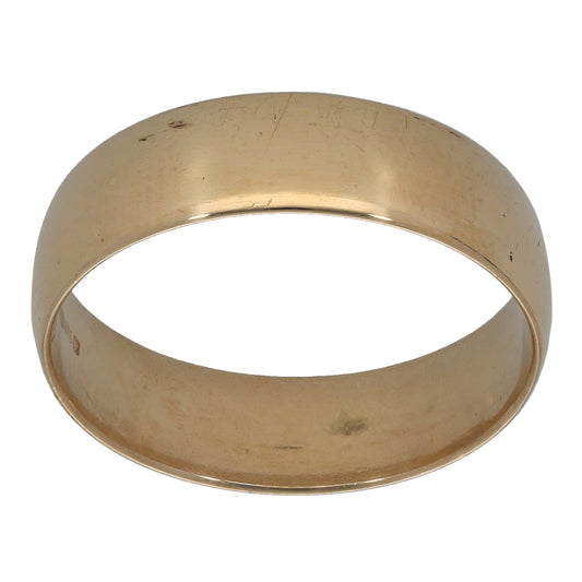 9ct Gold Plain Wedding Ring Size T