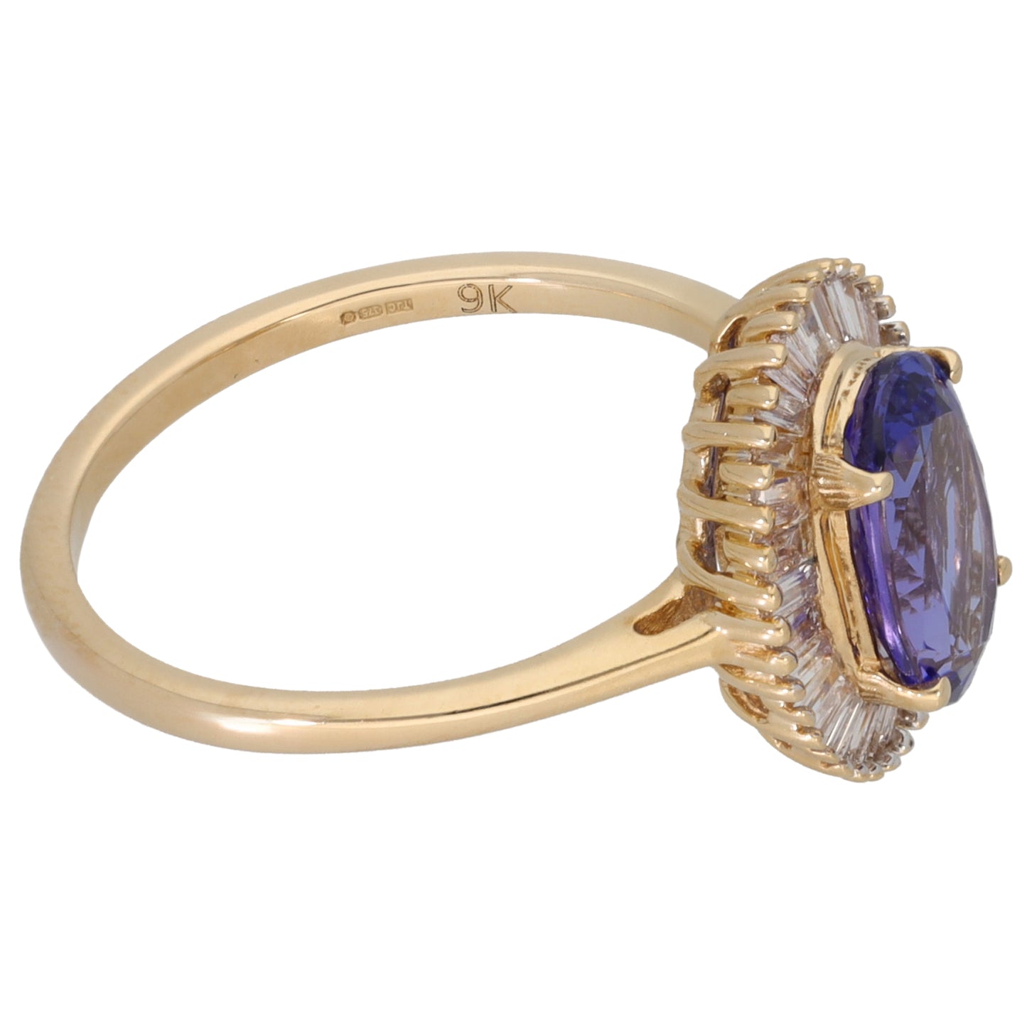 9ct Gold 0.33ct Diamond & Tanzanite Dress/Cocktail Ring Size L