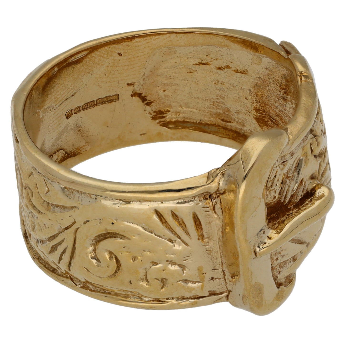 9ct Gold Buckle Ring Size Z+1