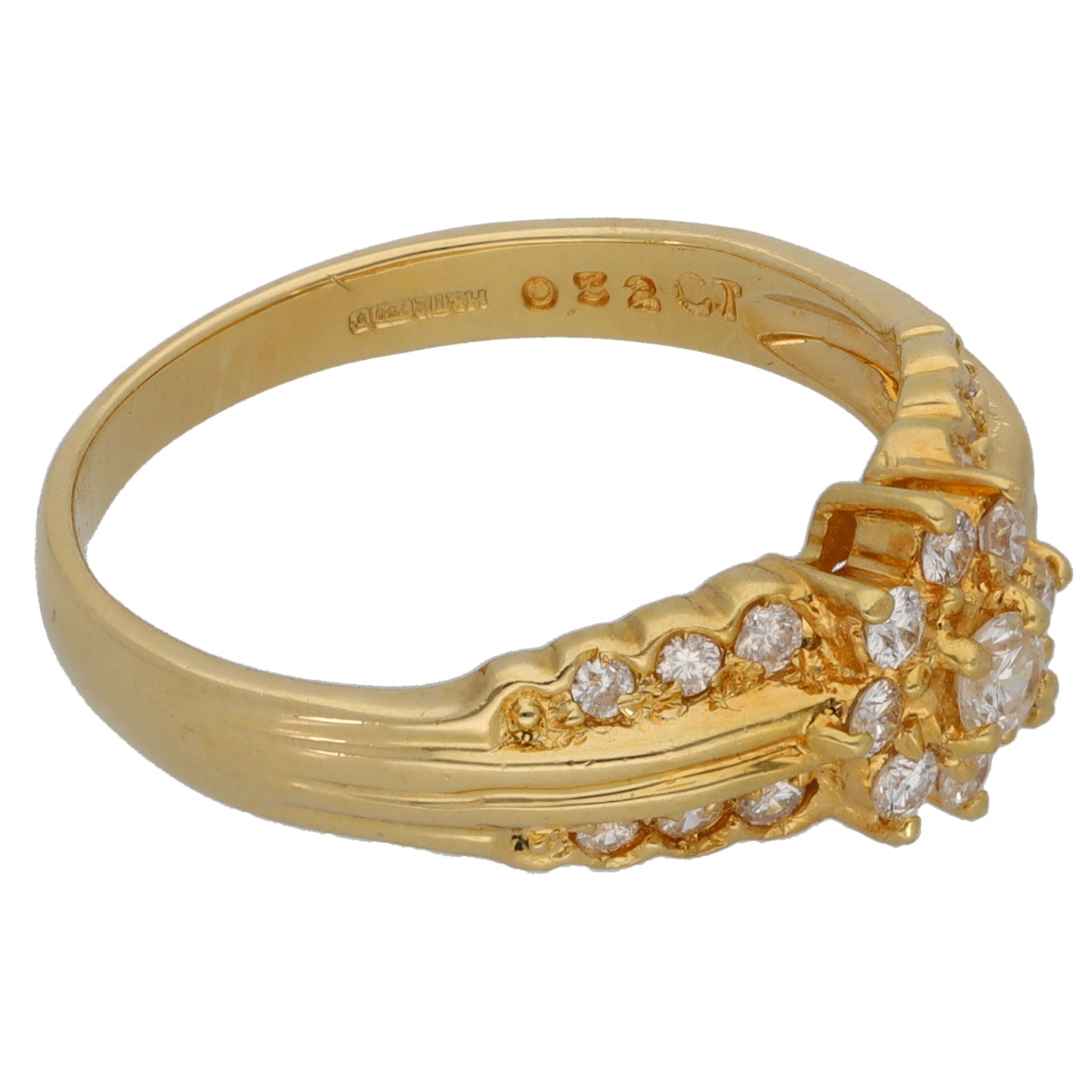 18ct Gold 0.32ct Diamond Dress/Cocktail Ring Size L