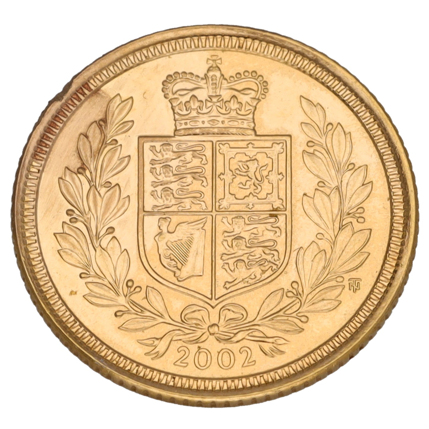 22ct Gold Queen Elizabeth II Half Sovereign Coin 2002