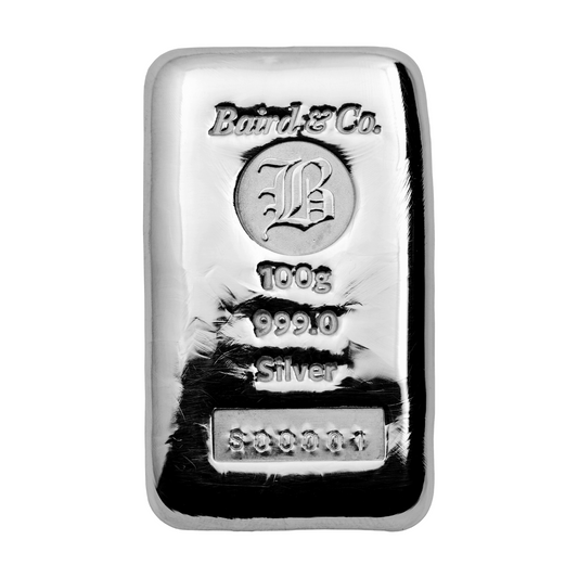 New Baird & Co Fine Silver 100g Cast Bar