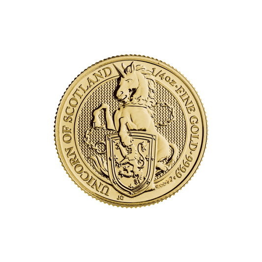 24ct Gold Queen Elizabeth II 1/4oz The Queens Beasts 'The Unicorn' Coin