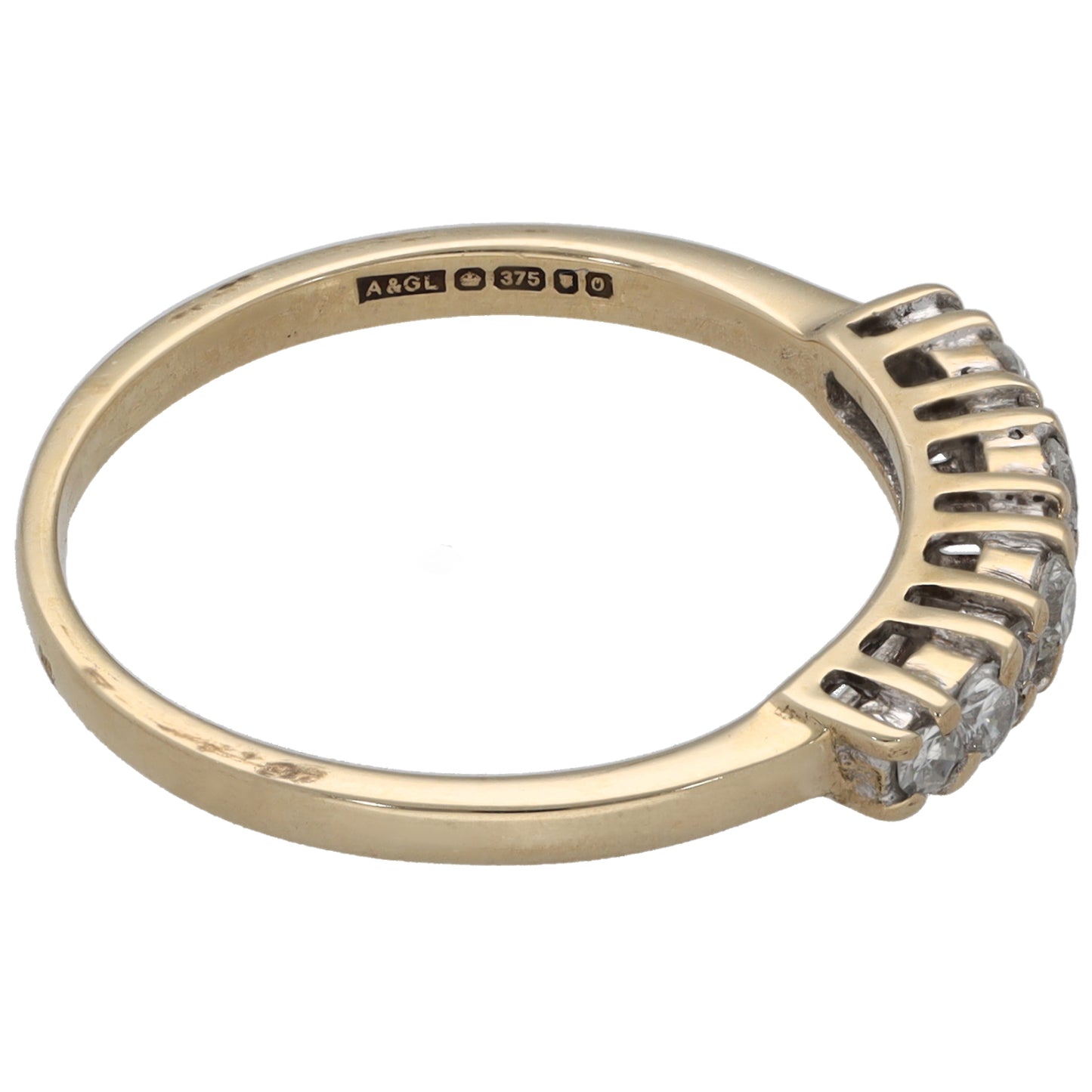 9ct Gold 0.26ct Diamond Half Eternity Ring Size N