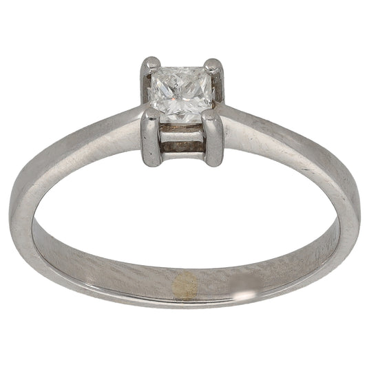 Platinum 0.25ct Diamond Solitaire Ring Size L
