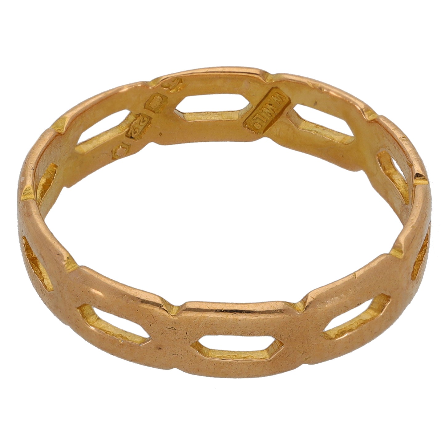22ct Gold Patterned Wedding Ring Size N