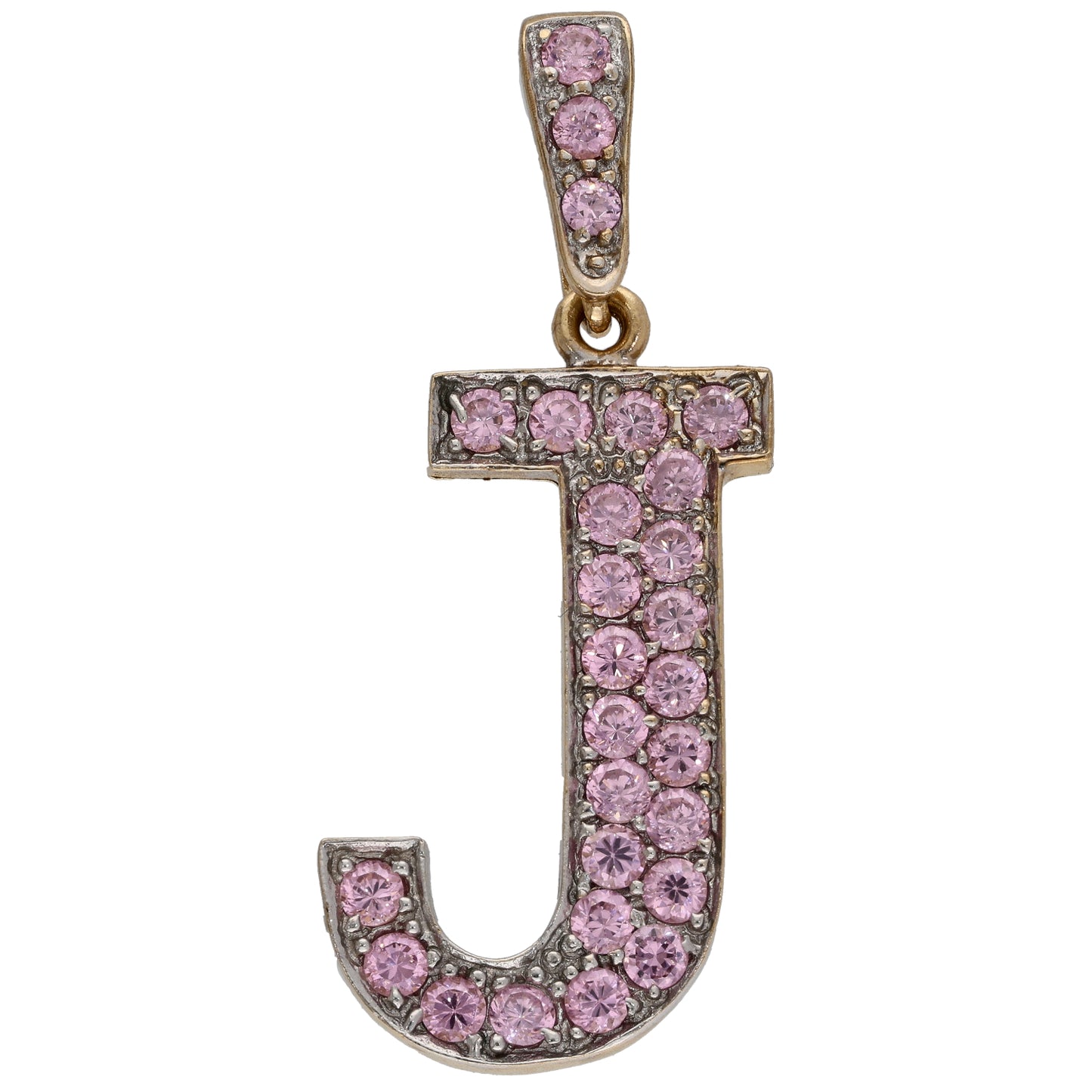 9ct Gold Cubic Zirconia Initial J Pendant