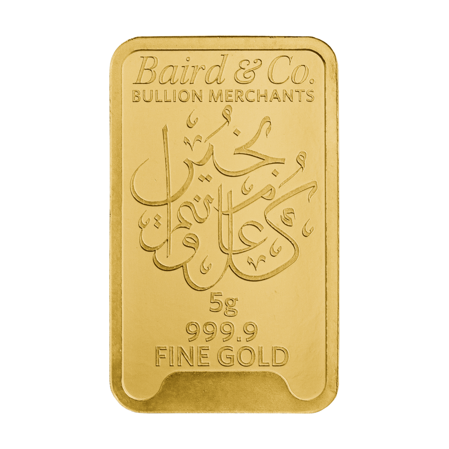 New Baird & Co 24ct 5g Gold Eid Minted Bar