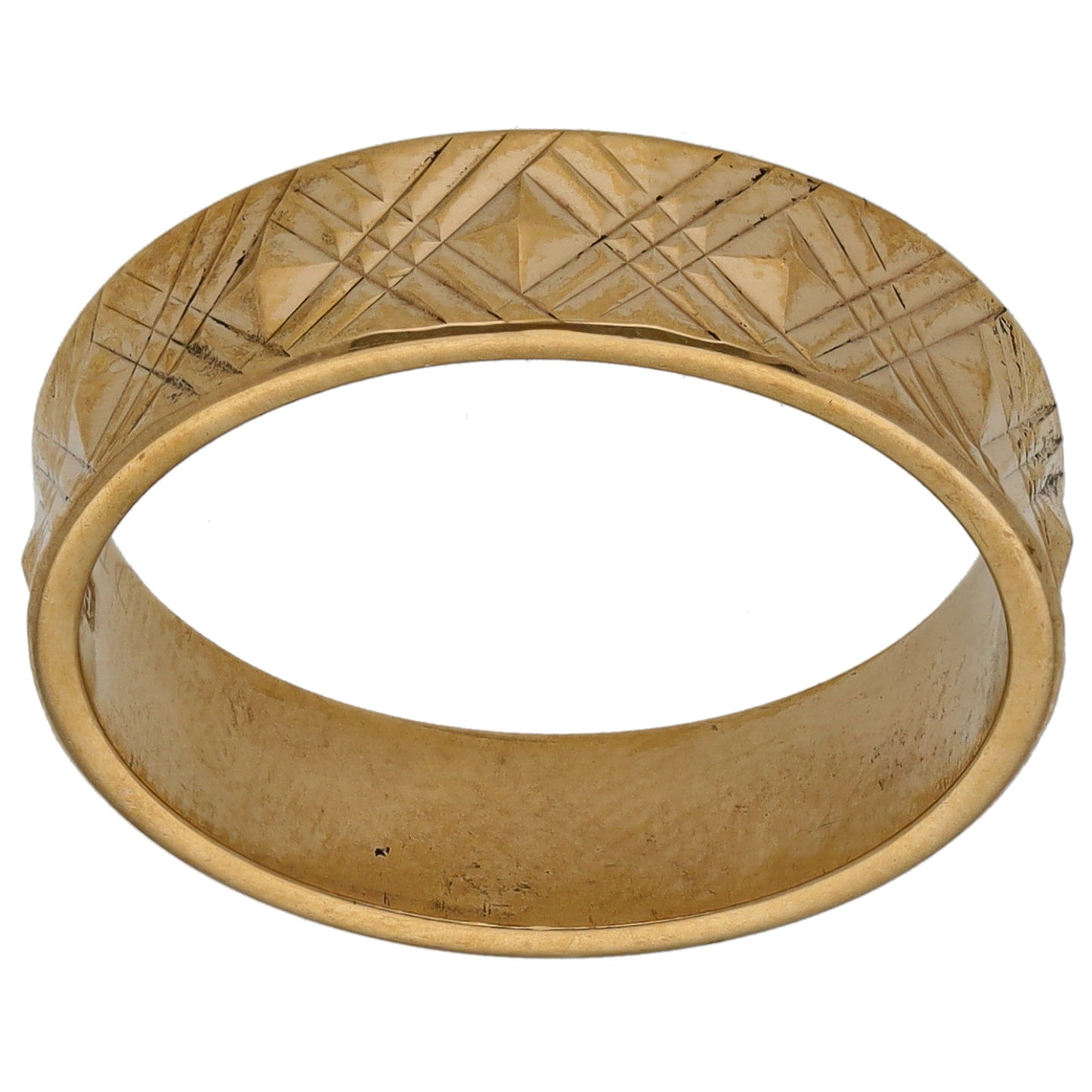9ct Gold Patterned Wedding Ring Size O