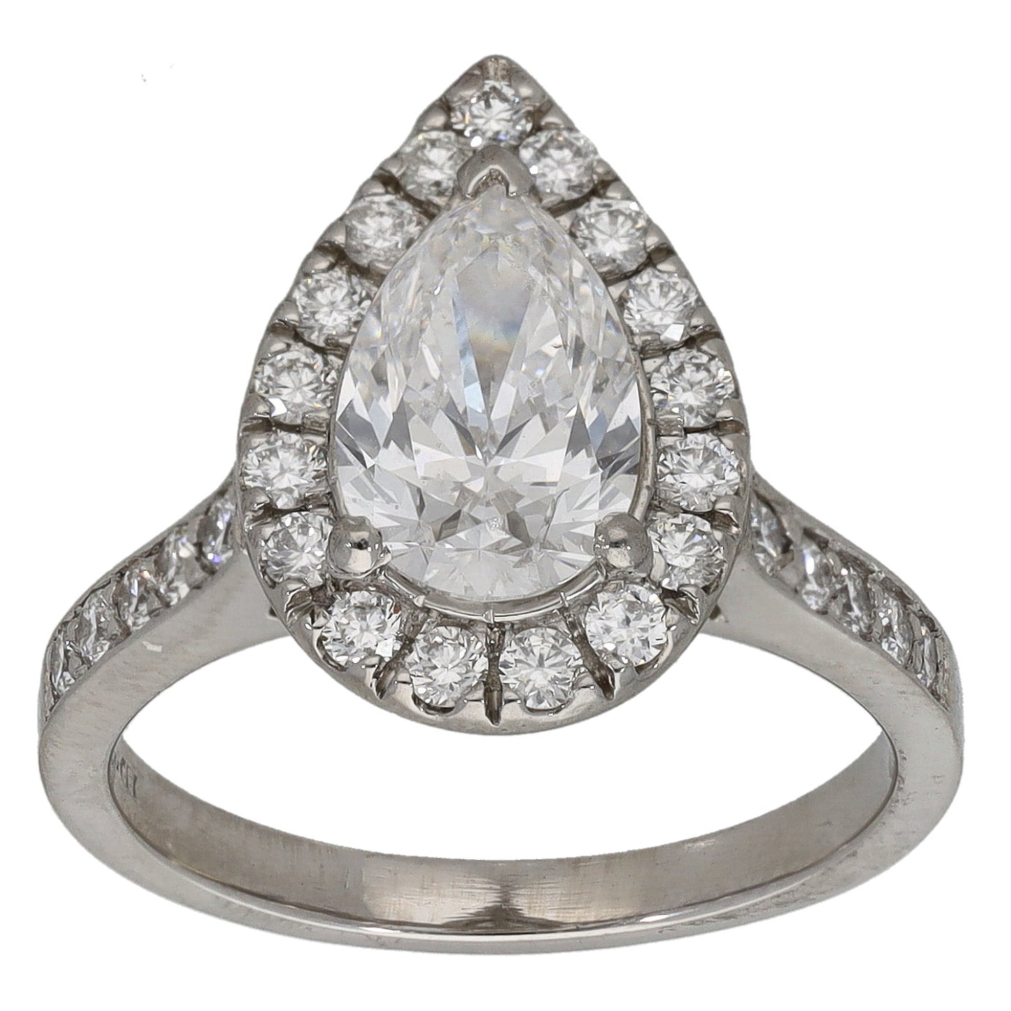 Platinum 2.46ct Diamond Cluster Ring Size L
