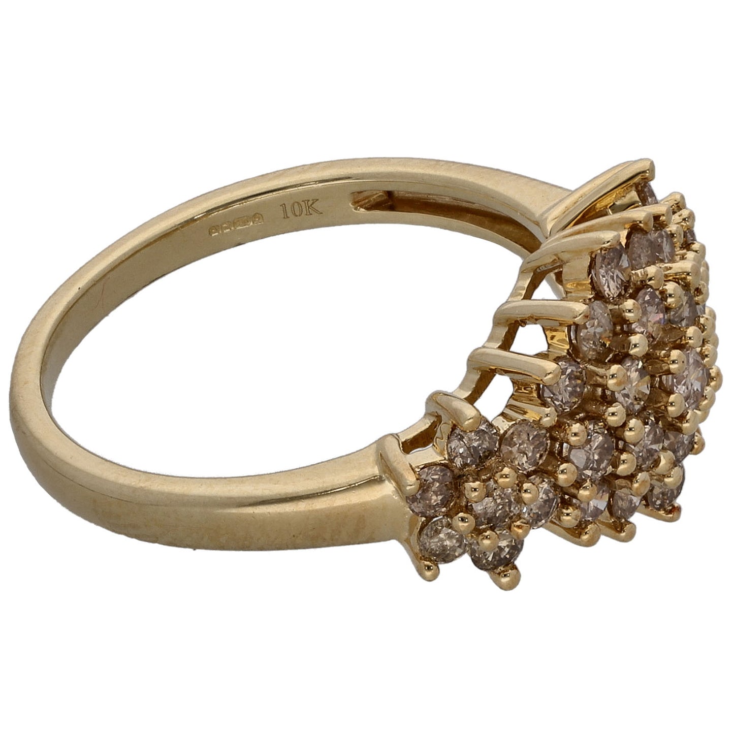 9ct Gold 0.99ct Diamond Cluster Ring Size N