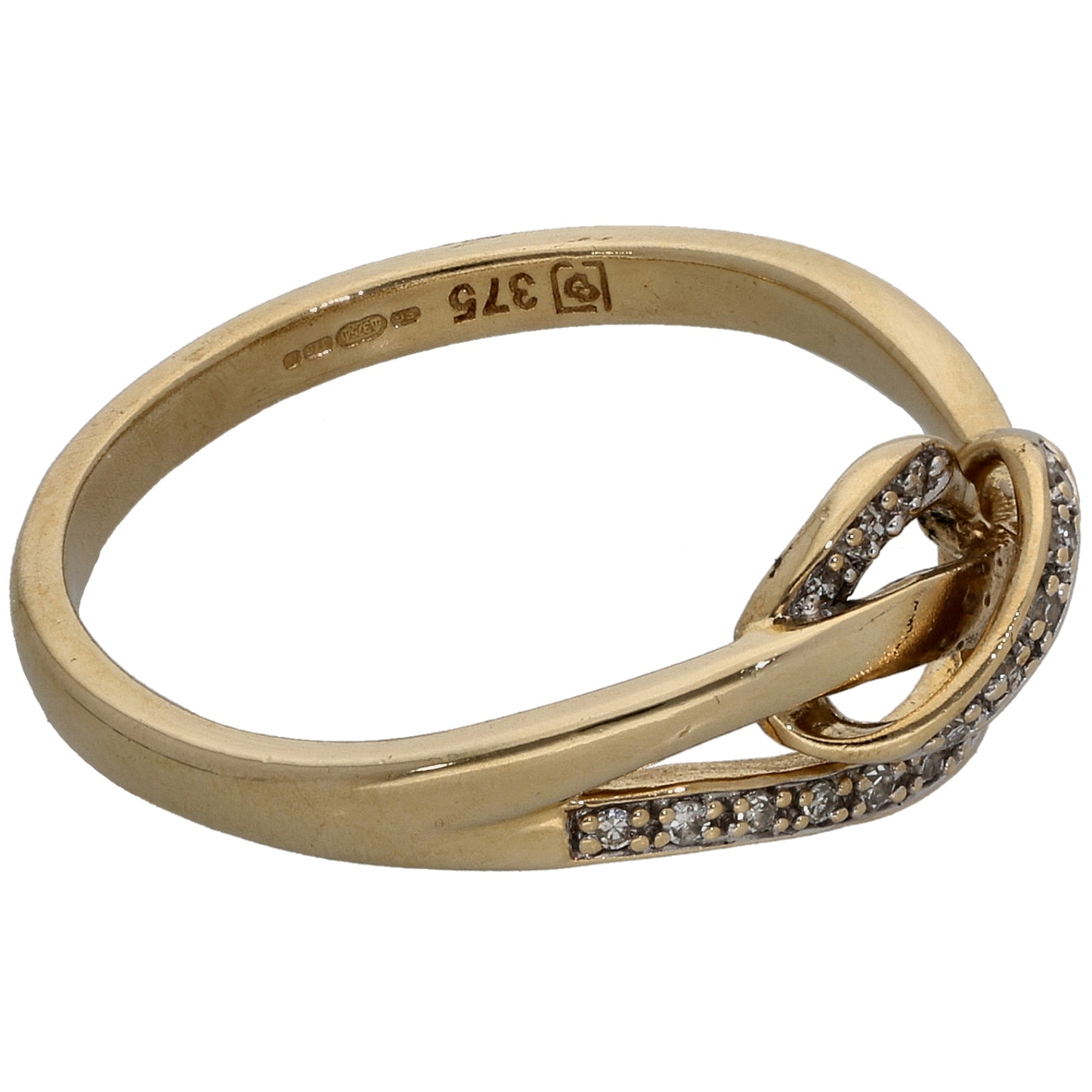 9ct Gold 0.085ct Diamond Dress/Cocktail Ring Size P