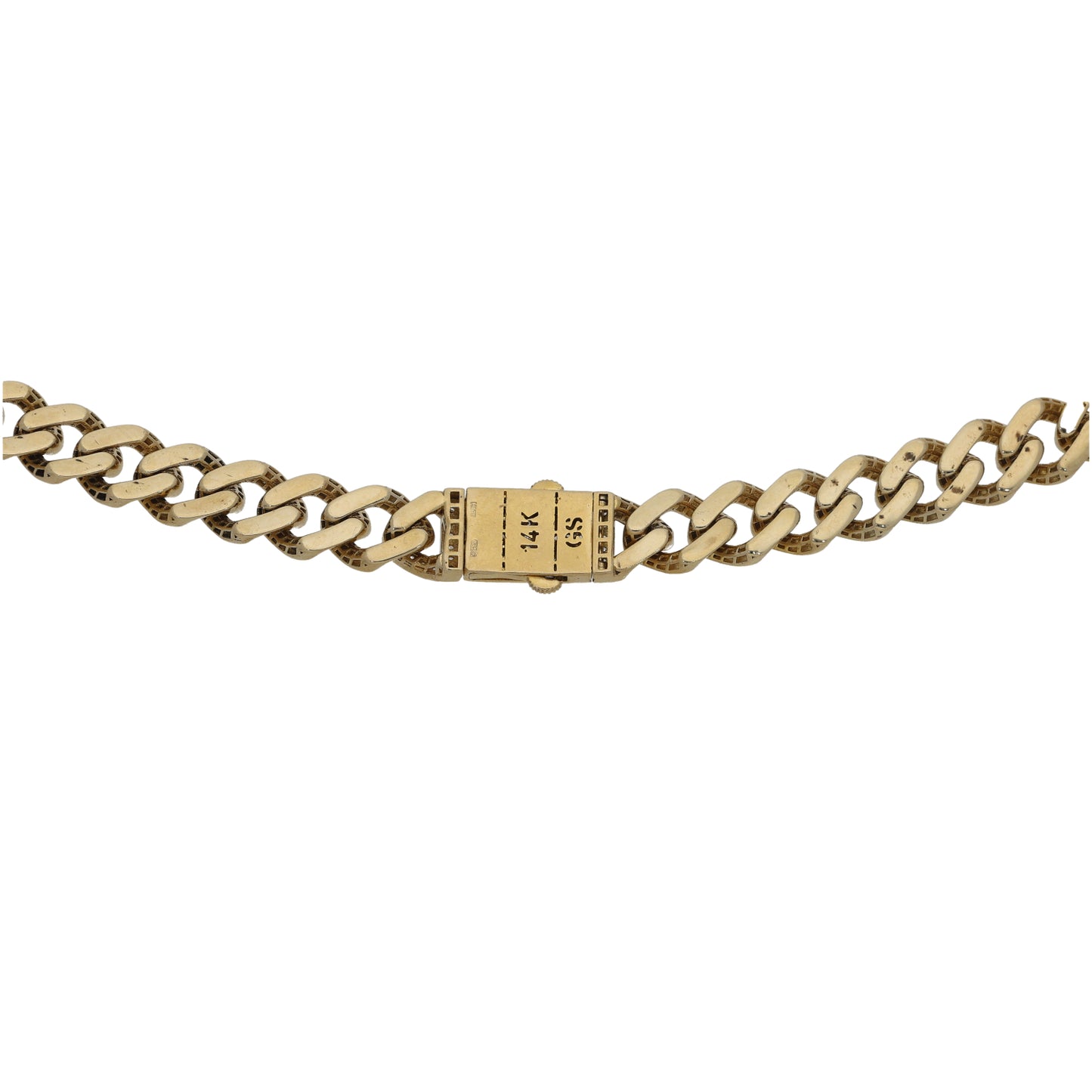 14ct Gold Cubic Zirconia Curb Chain 22"