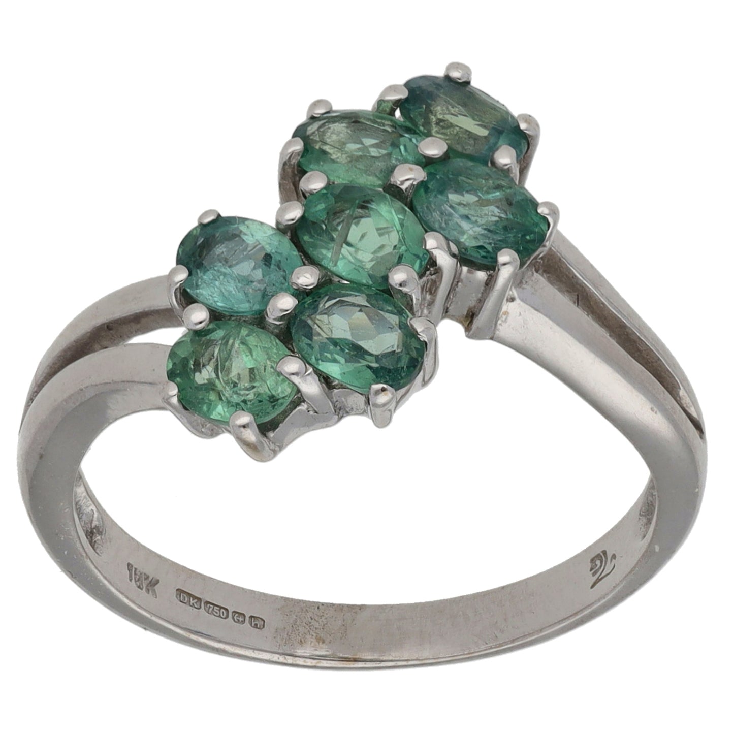 18ct White Gold Chrysoberyl Dress/Cocktail Ring Size N