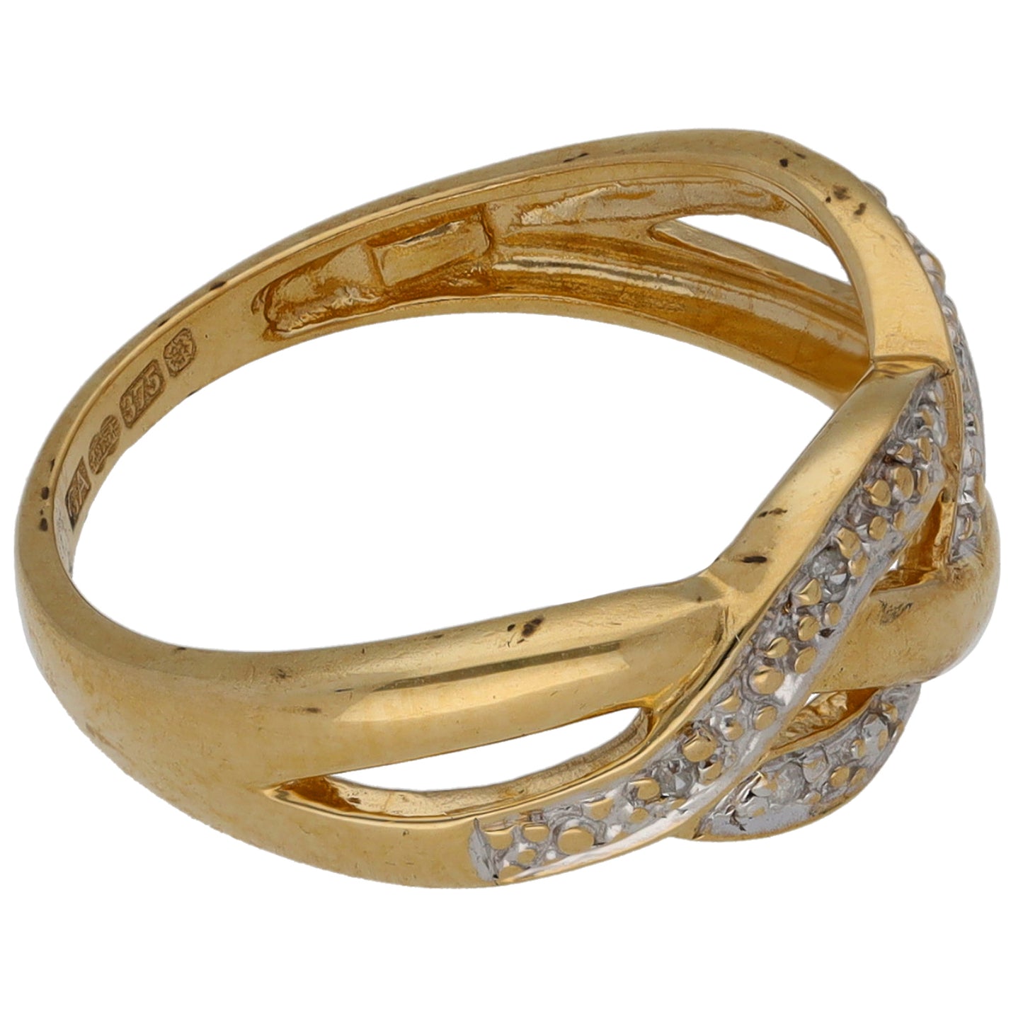 9ct Gold 0.03ct Diamond Dress/Cocktail Ring Size K