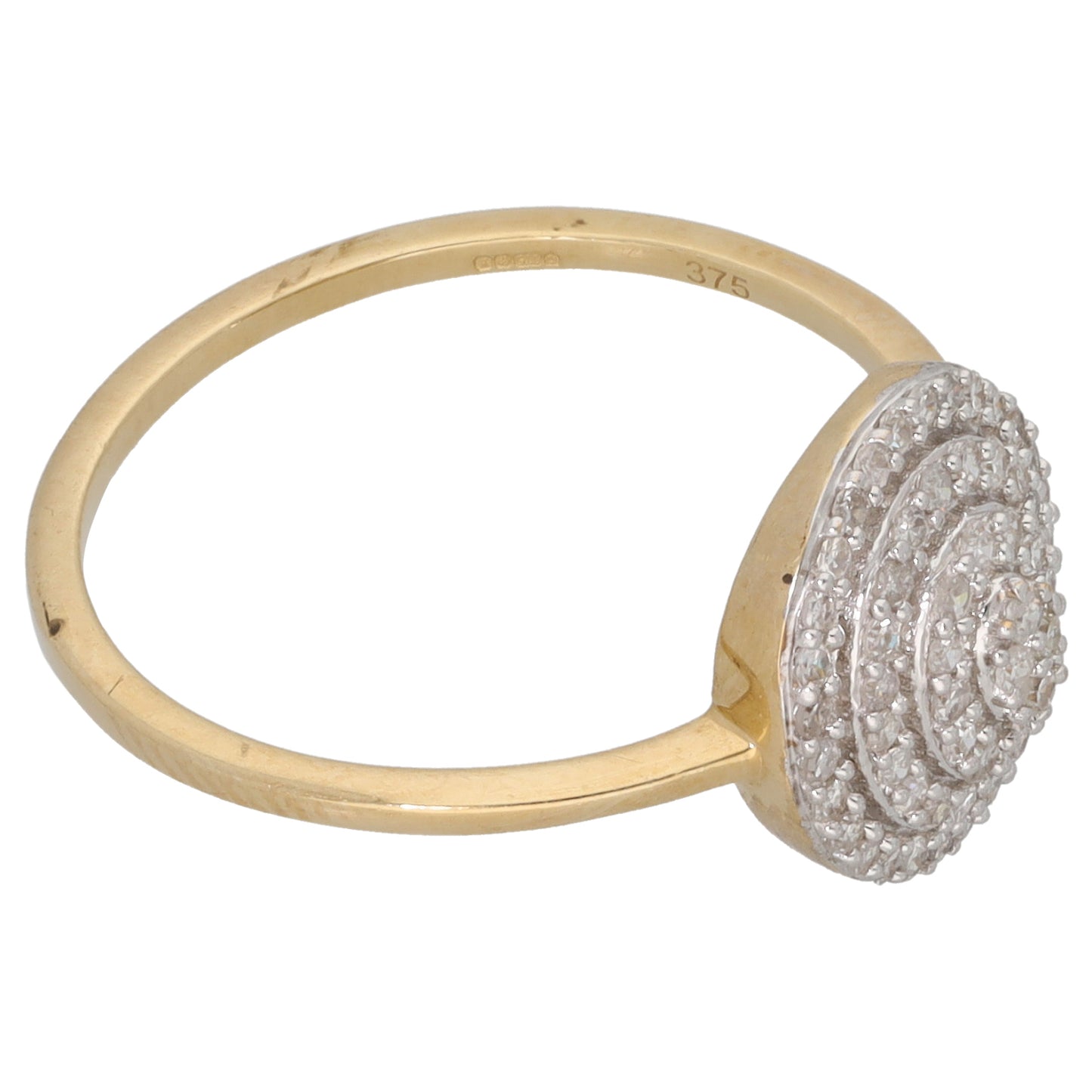 9ct Gold 0.31ct Diamond Cluster Ring Size Q