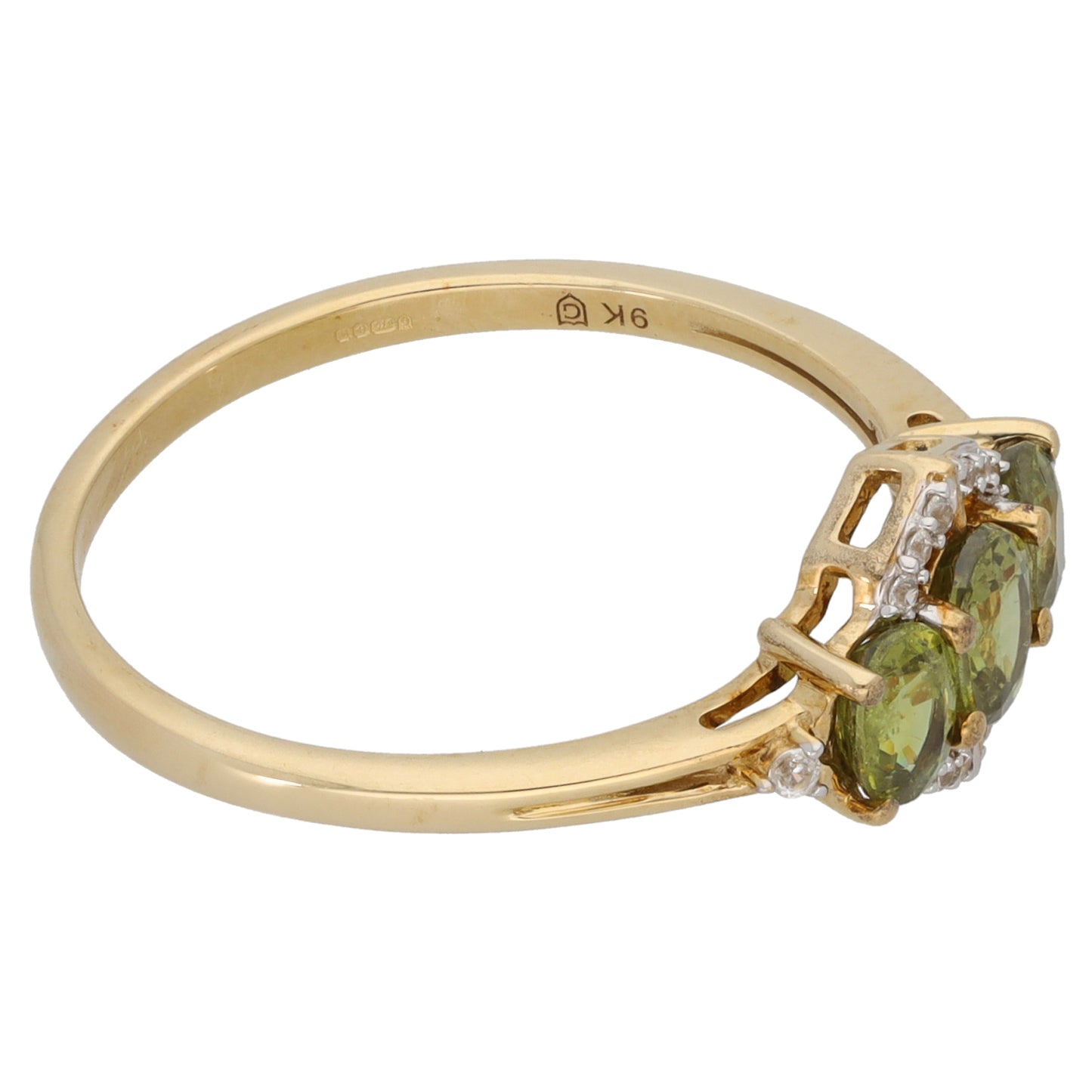 9ct Gold Sphene & Imitation Dress/Cocktail Ring Size R