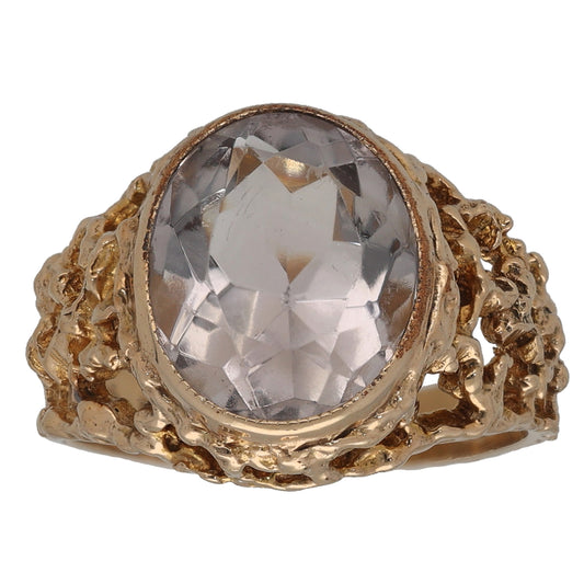 9ct Gold Amethyst Single Stone Ring Size L